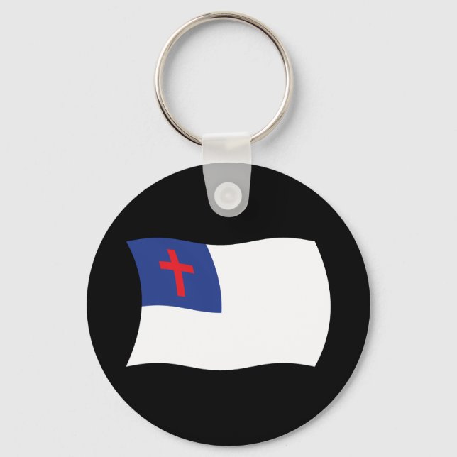 Llavero Keychain de la bandera de la religión cristiana (Anverso)