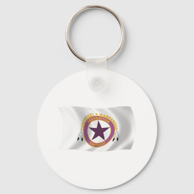 Llavero Keychain de la bandera de la tribu Wampanoag (Anverso)