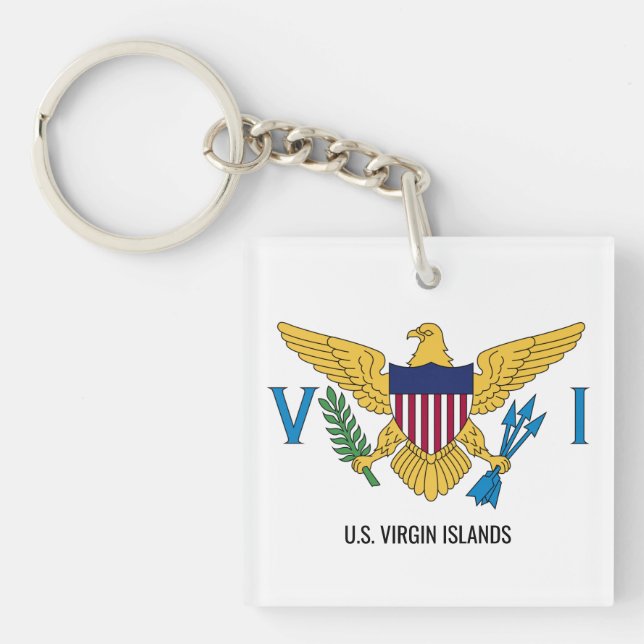 Llavero Keychain de la bandera de las Islas Vírgenes de lo (Frente)