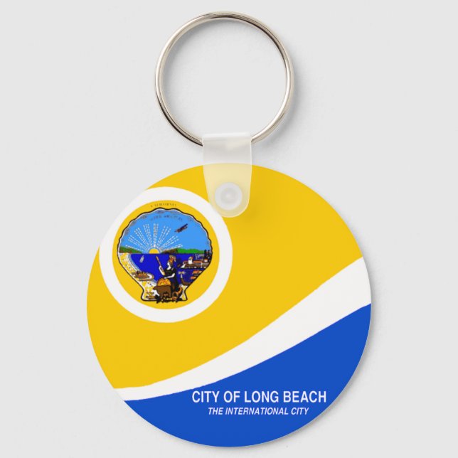 Llavero Keychain de la bandera de Long Beach (California)  (Anverso)