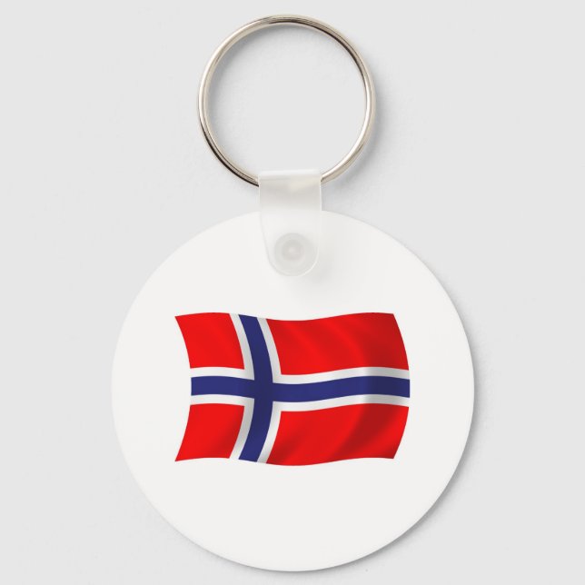 Llavero Keychain de la bandera de Noruega (Anverso)