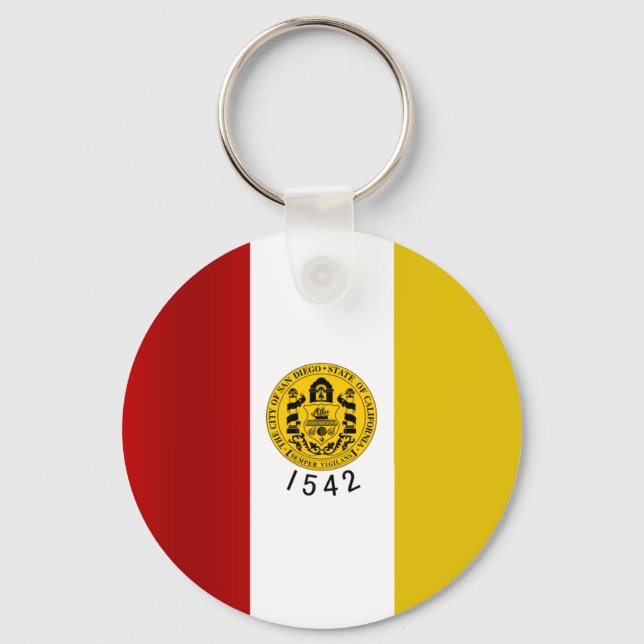 Llavero Keychain de la bandera de San Diego (California) (Anverso)