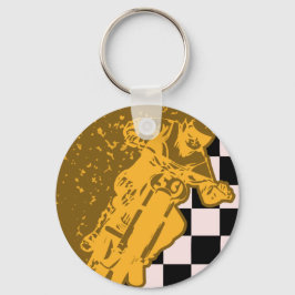 Llavero Keychain de la bandera de verificación de la motoc