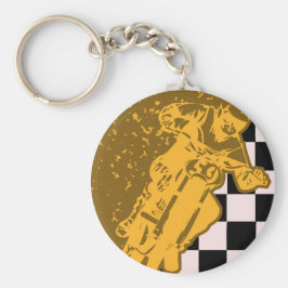 Llavero Keychain de la bandera de verificación de la motoc
