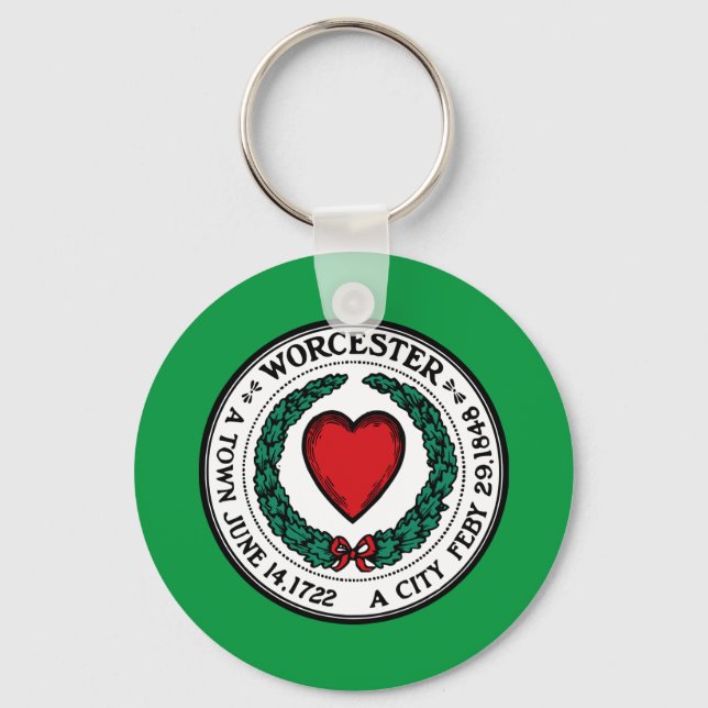 Llavero Keychain de la bandera de Worcester (Massachusetts (Anverso)