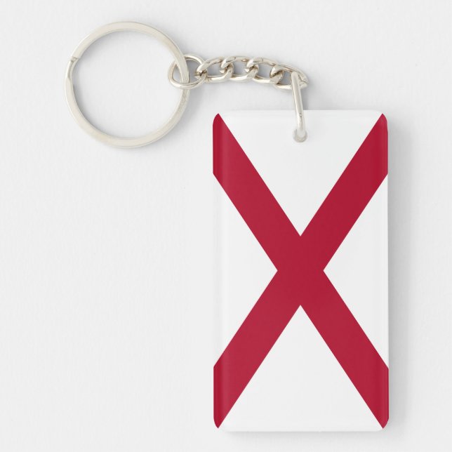Llavero Keychain de la bandera del estado de Alabama (Frente)
