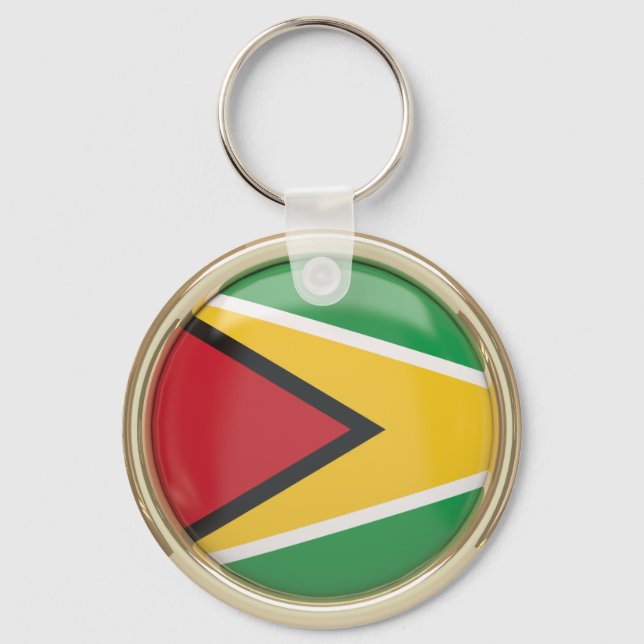 Llavero Keychain de la bandera guyanesa (Anverso)
