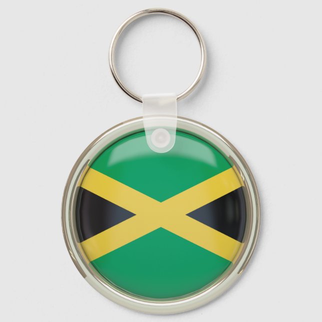 Llavero Keychain de la bandera jamaiquina (Anverso)