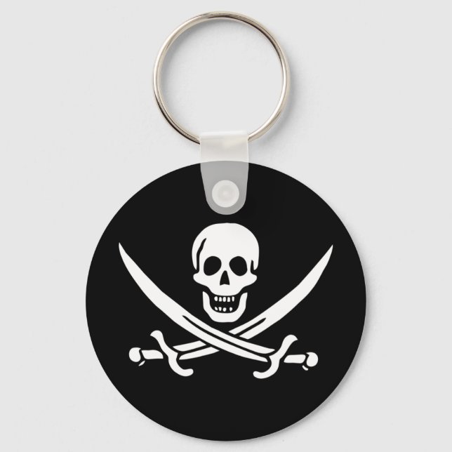 Llavero Keychain de la bandera pirata de Jolly Roger (Anverso)