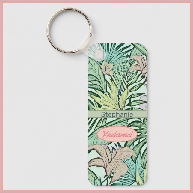 Llavero Keychain de la Bridesmaid Floral Moderna (Subido por el creador)