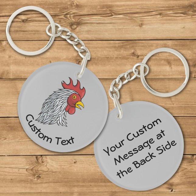 Llavero Keychain de la cabeza de Gray Rooster (Subido por el creador)