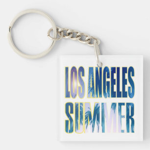 Llavero Keychain de la carta de verano de Los Ángeles azul