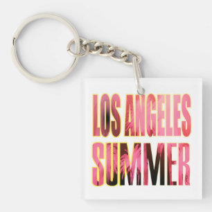 Llavero Keychain de la carta de verano de Los Ángeles roja