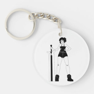Llavero Keychain de la Chica de la Mujer del Espadazo