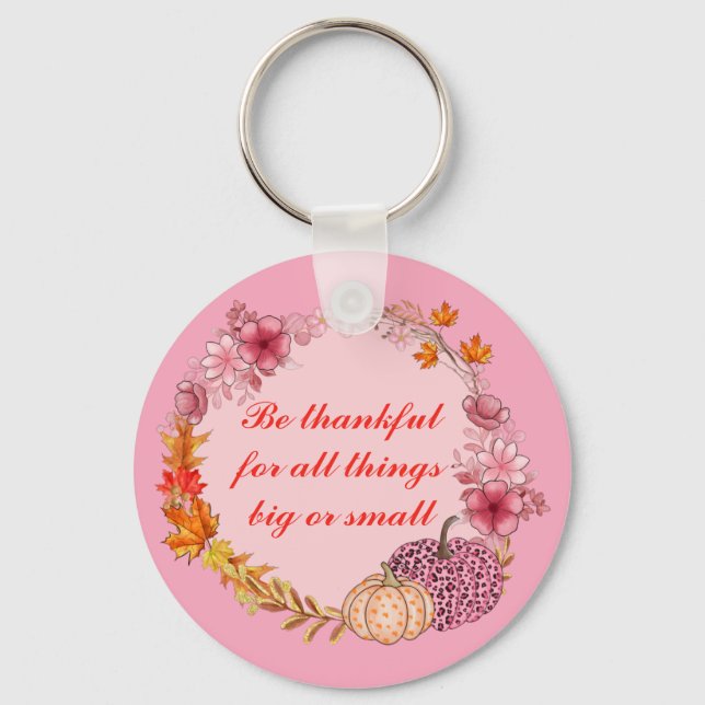 Llavero Keychain de la cita de Wreath de otoño (Anverso)