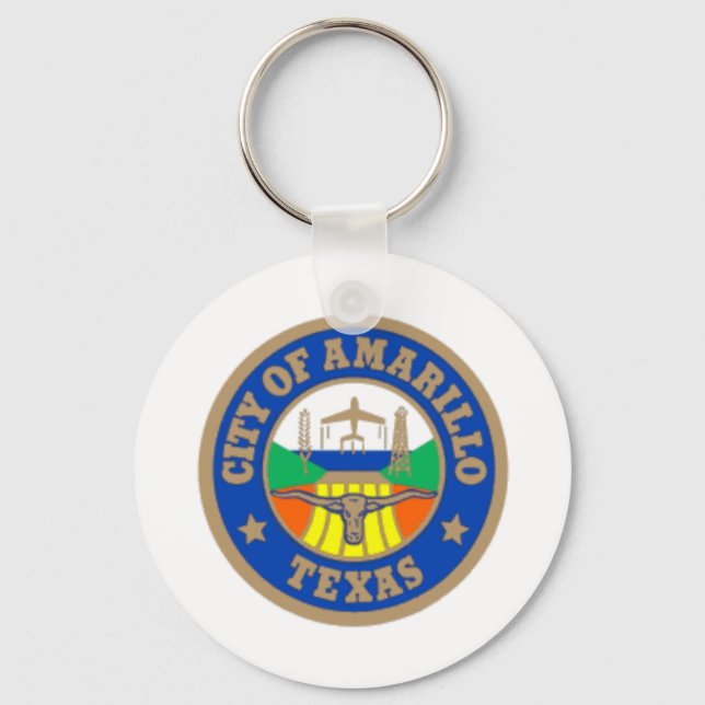 Llavero Keychain de la ciudad de Amarillo (Texas) (Anverso)