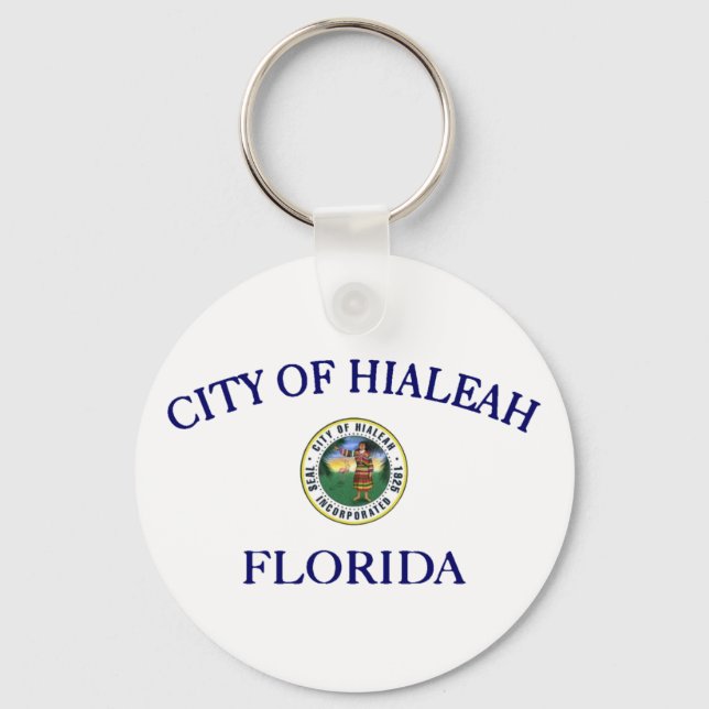 Llavero Keychain de la ciudad de Hialeah (Florida) (Anverso)