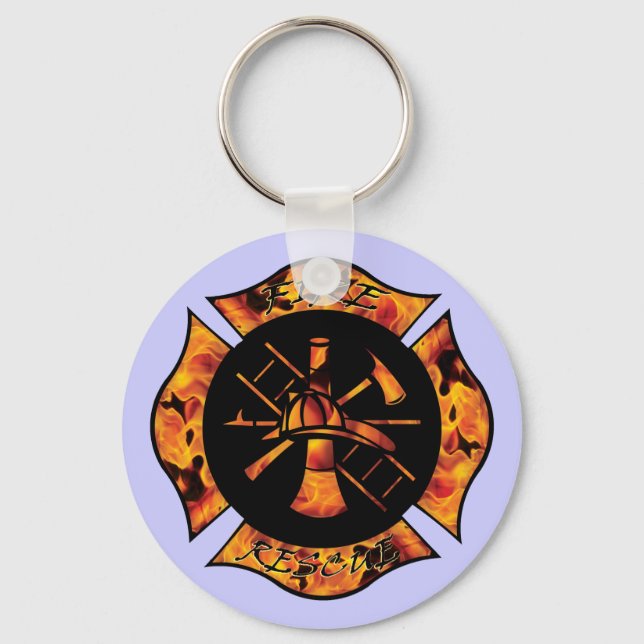Llavero Keychain de la Cruz de Inflamación de Rescate de F (Anverso)