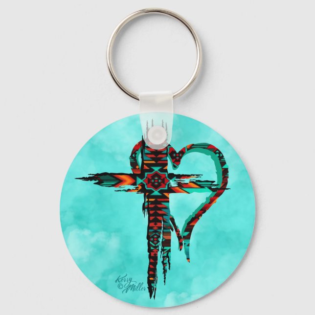 Llavero Keychain De La Cruz Sudoeste Y Del Corazón (Anverso)