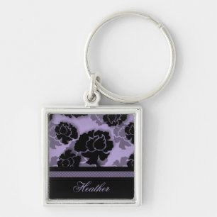 Llavero Keychain de la Decadencia Floral Grungy, Lavender