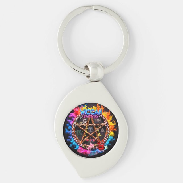 Llavero Keychain de la diosa de Wiccan (Anverso)