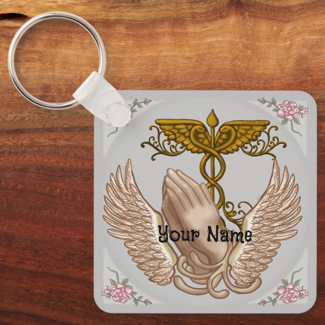 Llavero Keychain de la enfermera de manos cristianas (Anverso)