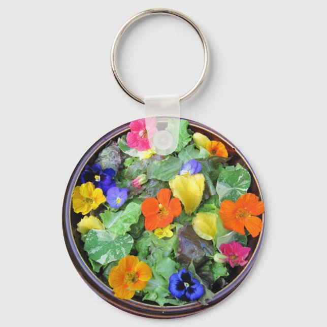 Llavero Keychain de la ensalada de flores (Anverso)