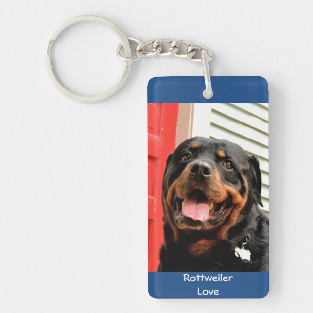 Llavero Keychain de la foto de amor de Rottweiler (Frente)