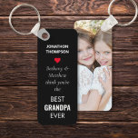 Llavero Keychain de la foto del nombre del mejor abuelo mo<br><div class="desc">El Mejor Abuelo Moderno Nombra Foto Corazón. Un regalo práctico que le recuerda al abuelo cuánto les importa a sus nietos. Personalice el texto según sea necesario y reemplace la foto de ejemplo en la parte posterior por la suya propia.</div>