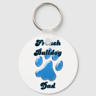 Llavero Keychain de la huella azul del Bulldog de Francia
