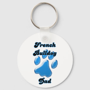 Llavero Keychain de la huella azul del Bulldog de Francia