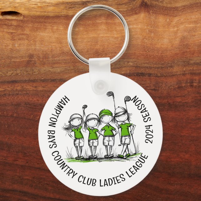 Llavero Keychain de la Liga de Golf de Mujeres Personaliza (Anverso)