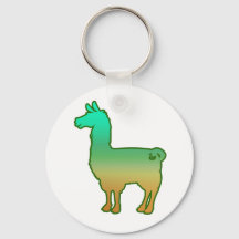 Keychain de la Llama Tropical Verde