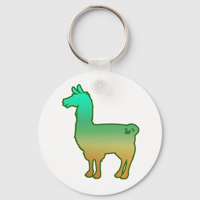 Llavero Keychain de la Llama Tropical Verde (Anverso)