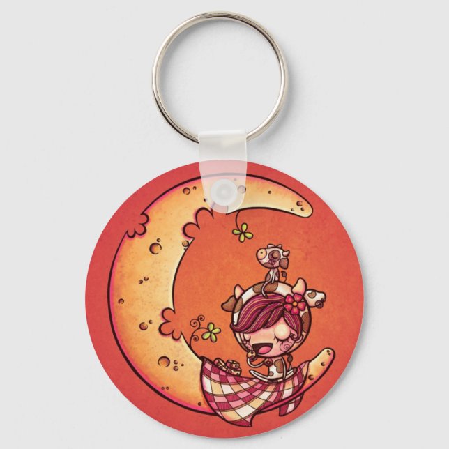 Llavero Keychain de la luna de queso de 2,25" (Anverso)