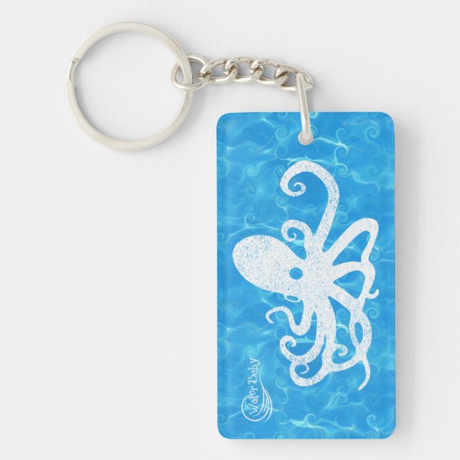 Llavero Keychain de la ola de Octopus para el bebé de agua (Frente)