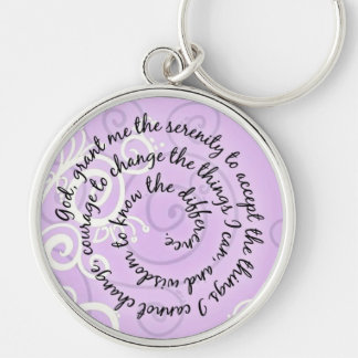Llavero Keychain de la oración de la serenidad de Lavender
