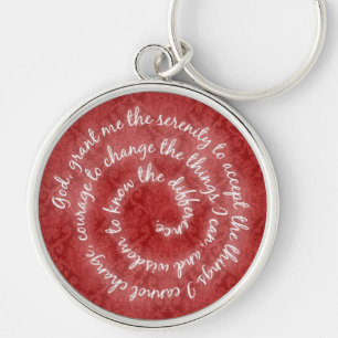 Llavero Keychain de la Oración de la Serenidad Roja