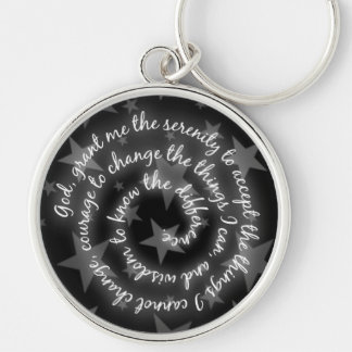 Llavero Keychain de la Oración de Serenity Stars Black & S