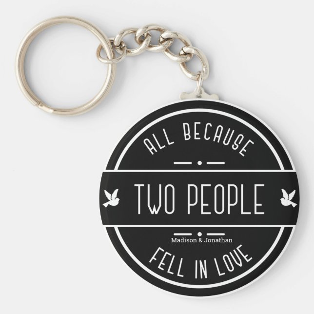 Llavero Keychain de la pareja de Bodas sensoriales (Frente)