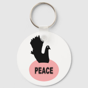 Llavero Keychain de la paz de la paloma negra