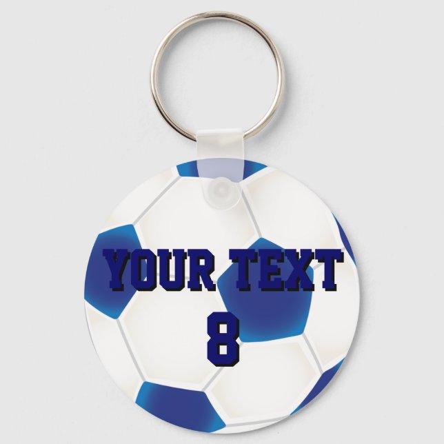 Llavero Keychain de la pelota azul del personalizado (Anverso)