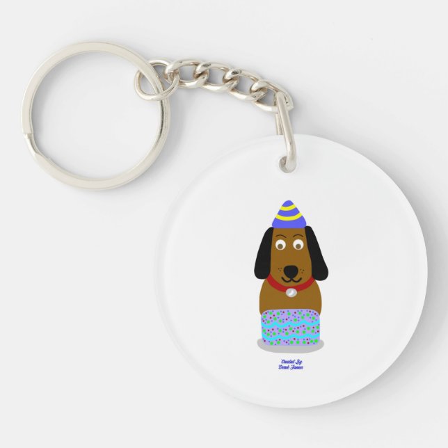 Llavero Keychain de la ronda de presentación de cumpleaños (Frente)