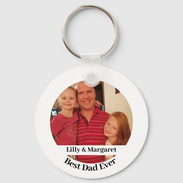 Llavero Keychain de la ronda fotográfica de mejor papá (Anverso)