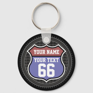 Llavero Keychain de la ruta personalizada 66