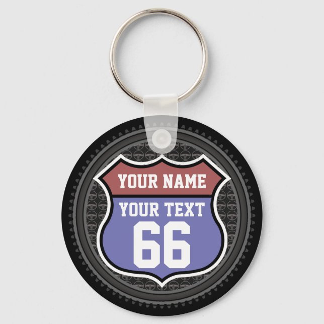Llavero Keychain de la ruta personalizada 66 (Anverso)