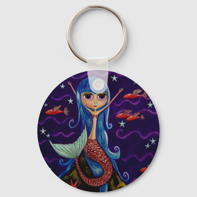 Llavero Keychain de la sirena de peces voladores (Anverso)