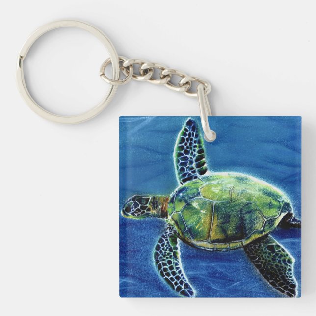 Llavero Keychain de la tortuga del mar de Honu (Frente)