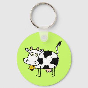 Llavero Keychain de la vaca de la granja funky