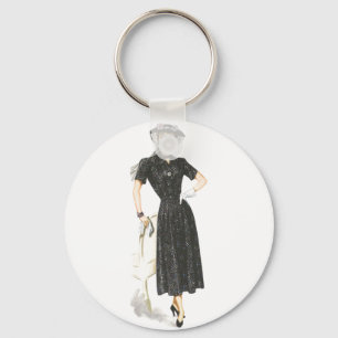 Llavero Keychain de la vieja dama de moda